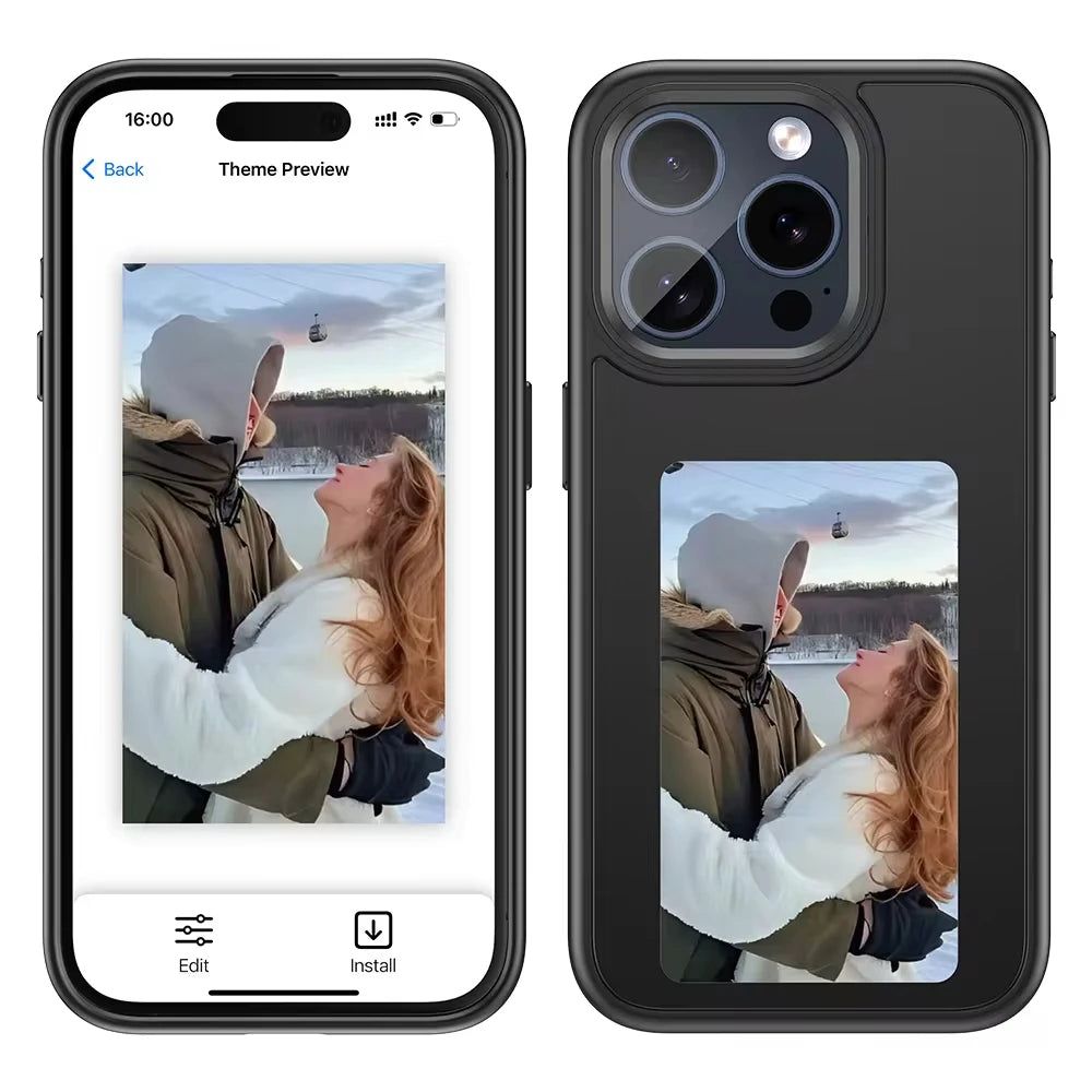 Trending New Shockproof Mobile Cover Wireless Transmission DIY E-Ink Screen NFC Smart Phone Case for Iphones 15 Pro Max Cases