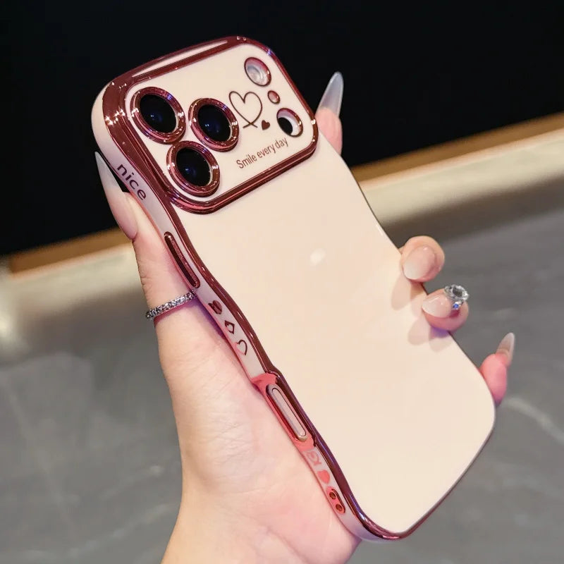 Side Love Electroplating Case For iPhone 17 Pro Max 17 Air 16 15 14 Plus 13 12 11 Pro Max 17Pro Max Cover Lens Shockproof Bumper