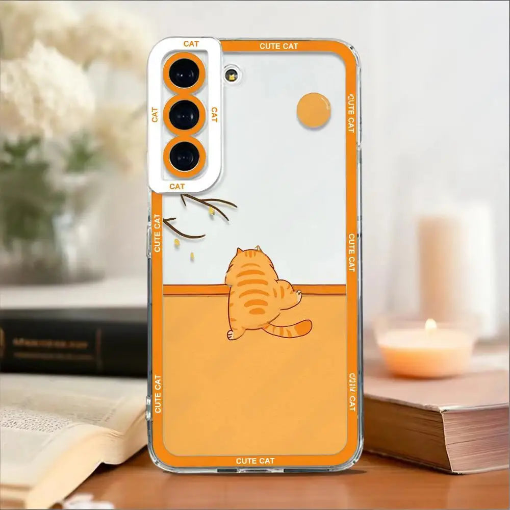 Cut Cartoon Cat Phone Case For Samsung Galaxy