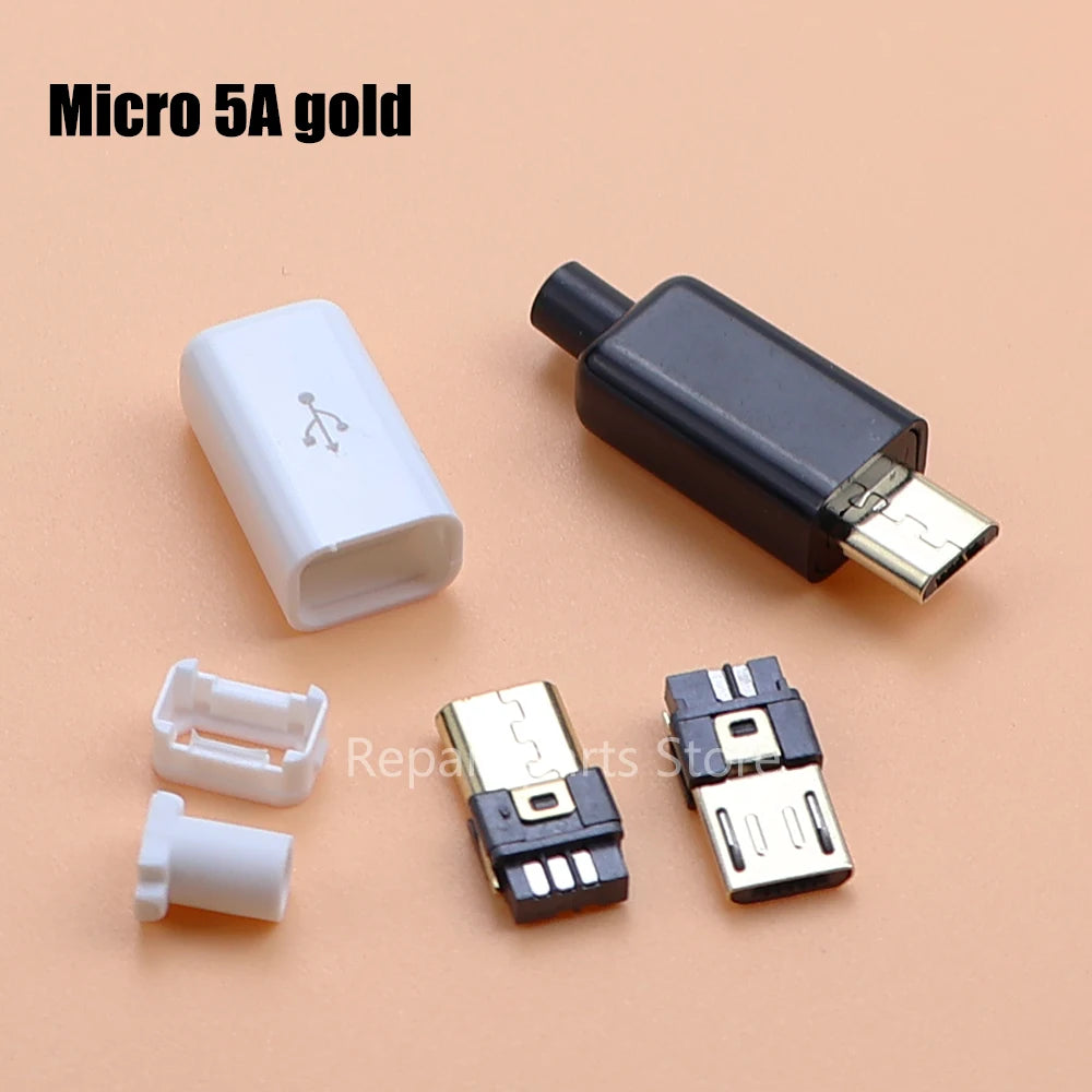 Type-C Mirco USB 3.1 5A Connector Male Jack Tail Plug Adapter Shell For Phone Fast Charging Connect Welding With PCB Board DIY
