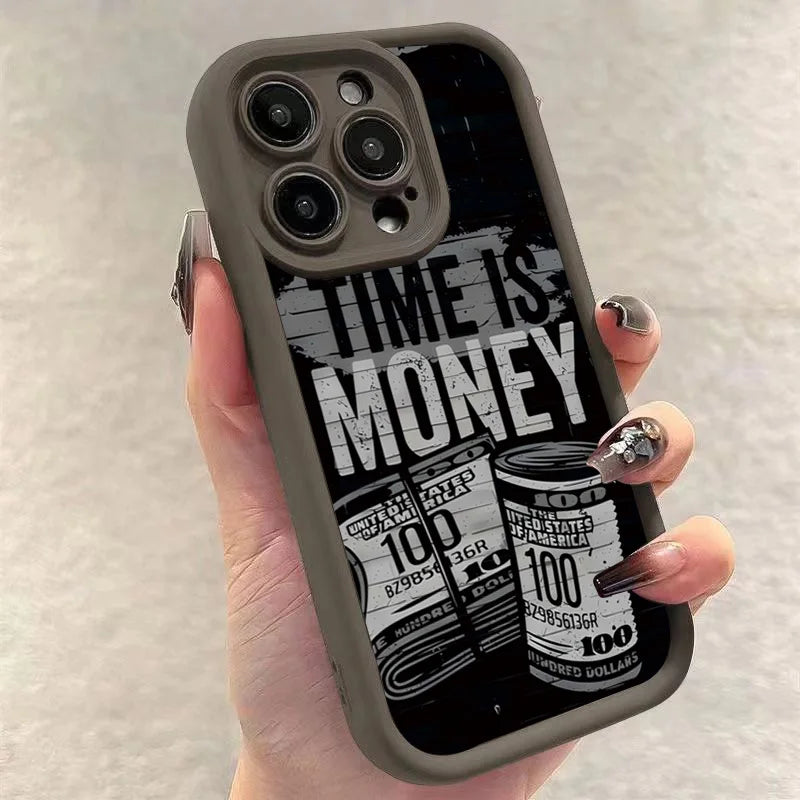 Time is Money Printed Soft Cover For iPhone