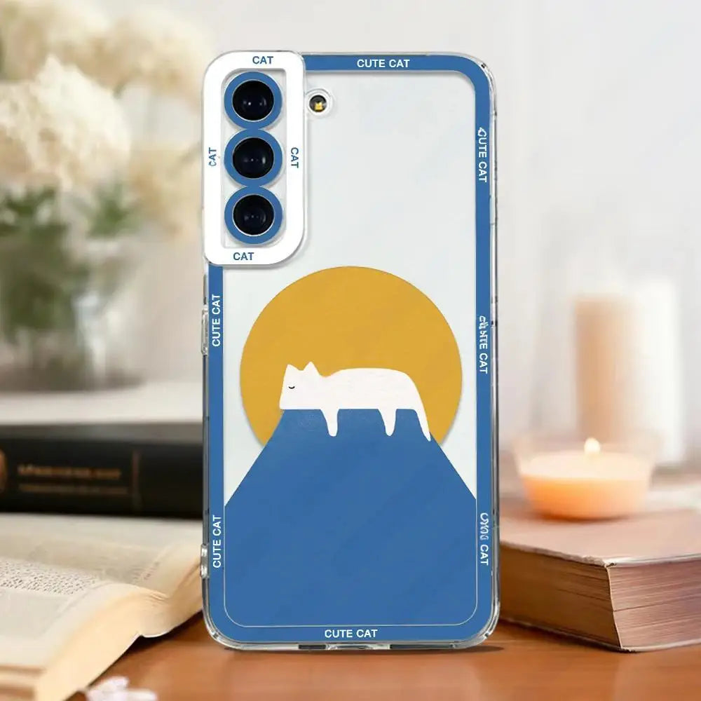Cut Cartoon Cat Phone Case For Samsung Galaxy