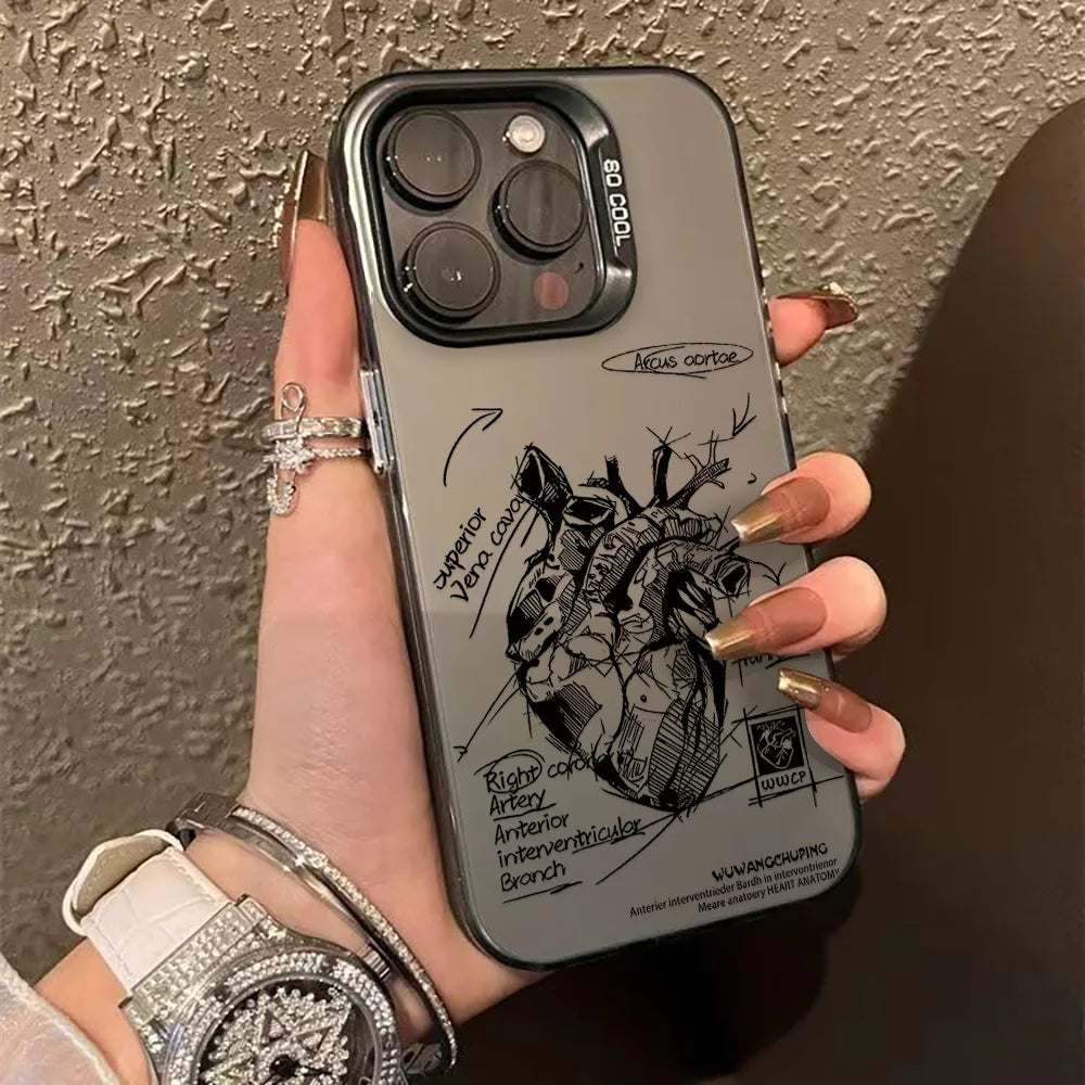 Luxury INS Star Phone Case For iPhone 16 Pro Max 17 13 11 15 14 12 17 Air 16promax 15promax 17promax Hard Matte IMD Funda Cover