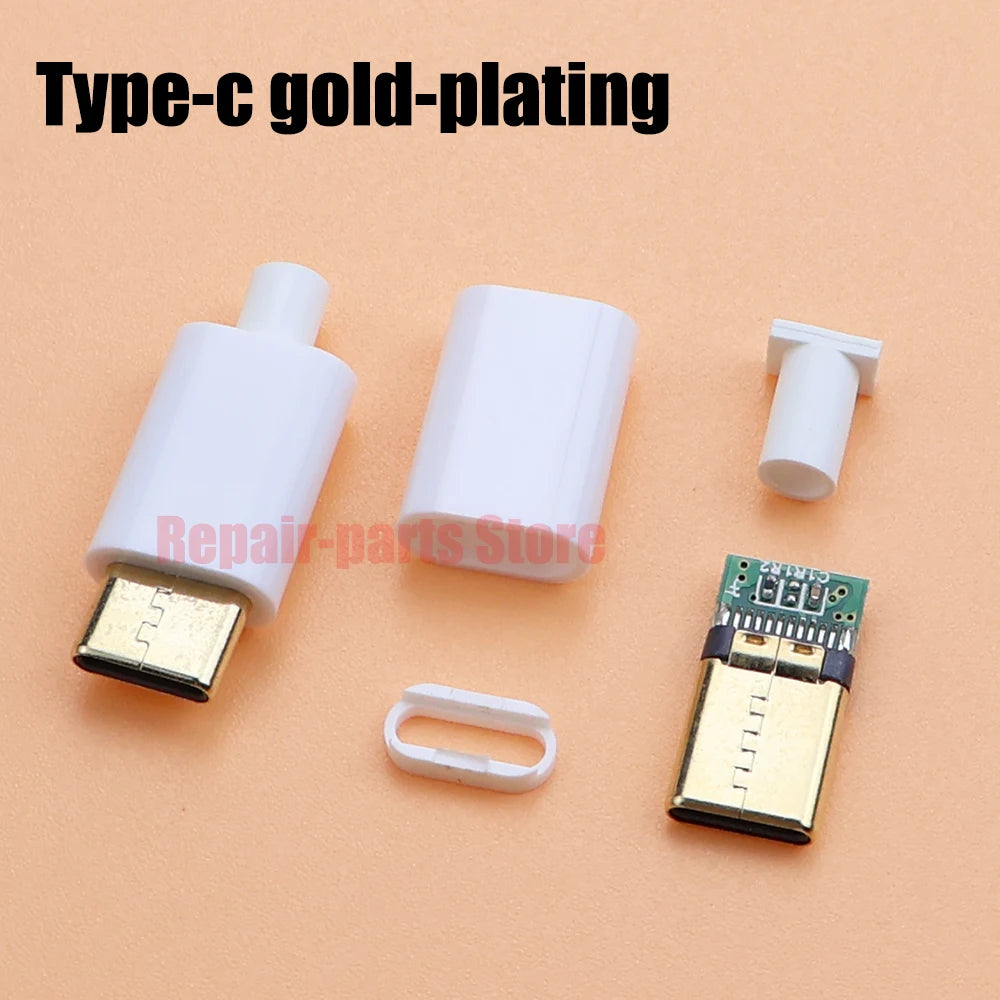 Type-C Mirco USB 3.1 5A Connector Male Jack Tail Plug Adapter Shell For Phone Fast Charging Connect Welding With PCB Board DIY