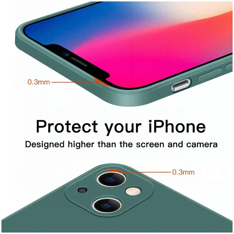 Original Liquid Silicone Phone Case For iPhone 17 16 15 14 13 11 12 15 Pro Max Mini X XR XS 7 8 Shockproof Back Cover