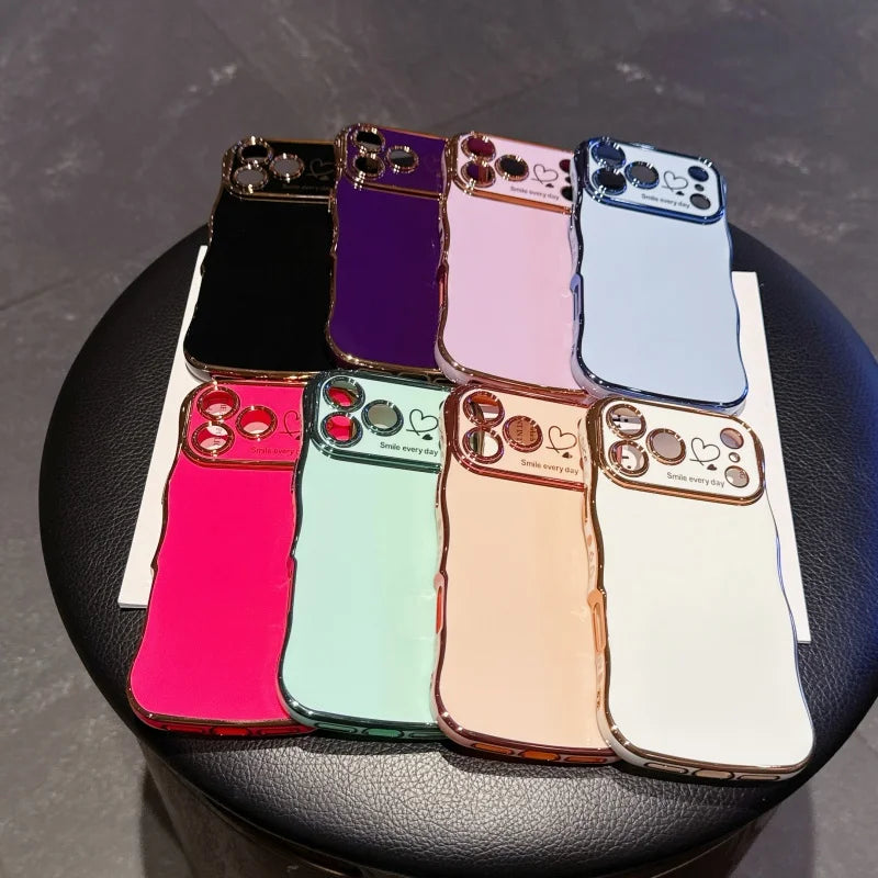 Side Love Electroplating Case For iPhone 17 Pro Max 17 Air 16 15 14 Plus 13 12 11 Pro Max 17Pro Max Cover Lens Shockproof Bumper