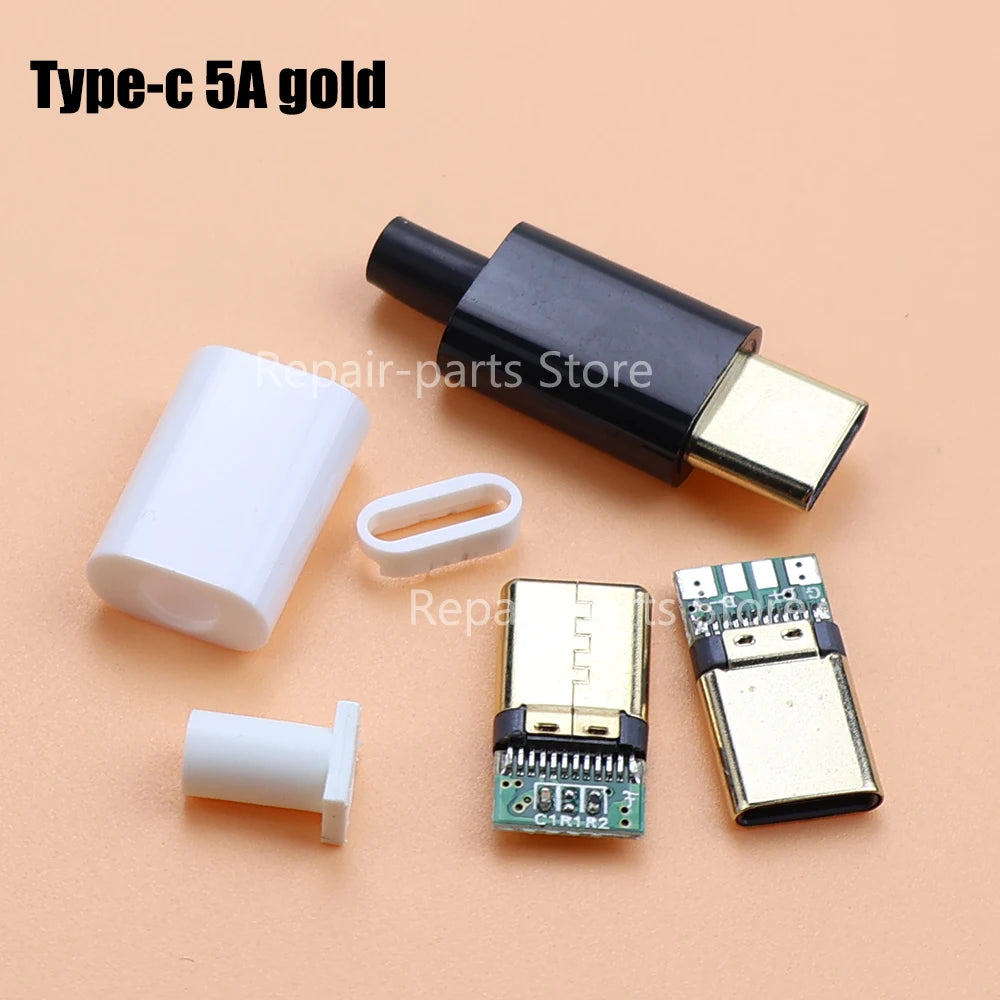 Type-C Mirco USB 3.1 5A Connector Male Jack Tail Plug Adapter Shell For Phone Fast Charging Connect Welding With PCB Board DIY