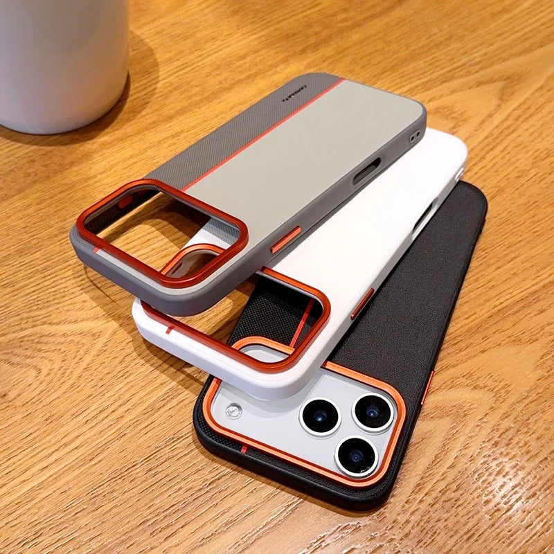 For iPhone 17 Pro Max 17 Air Case Luxury PU Leather Colored Splicing Ultra-thin Protective Cover capa for iPhone17 Pro Max