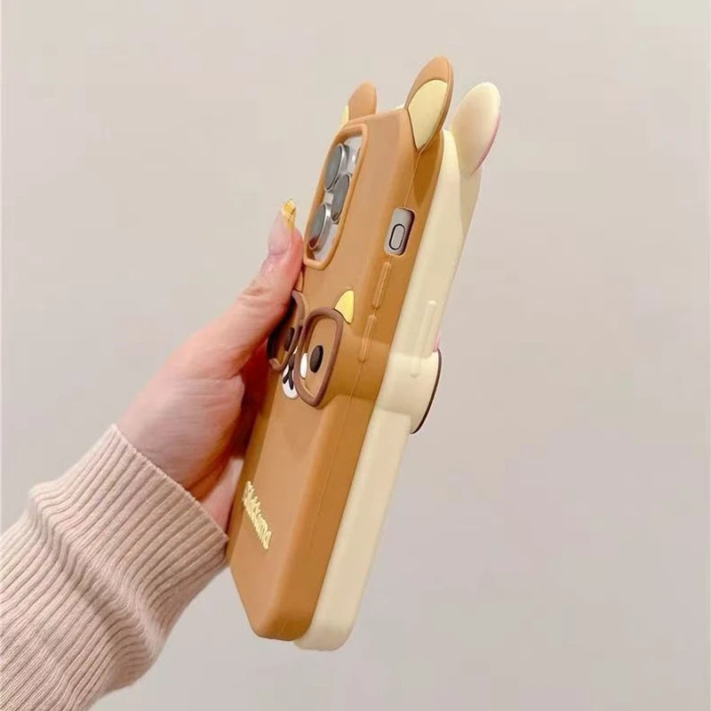 Cute Glasses Bear Silicone Soft Phone Case Cover