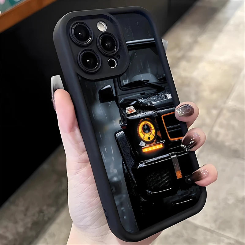 Fashion Black Sports Car Silicone Soft Phone Case For iPhone