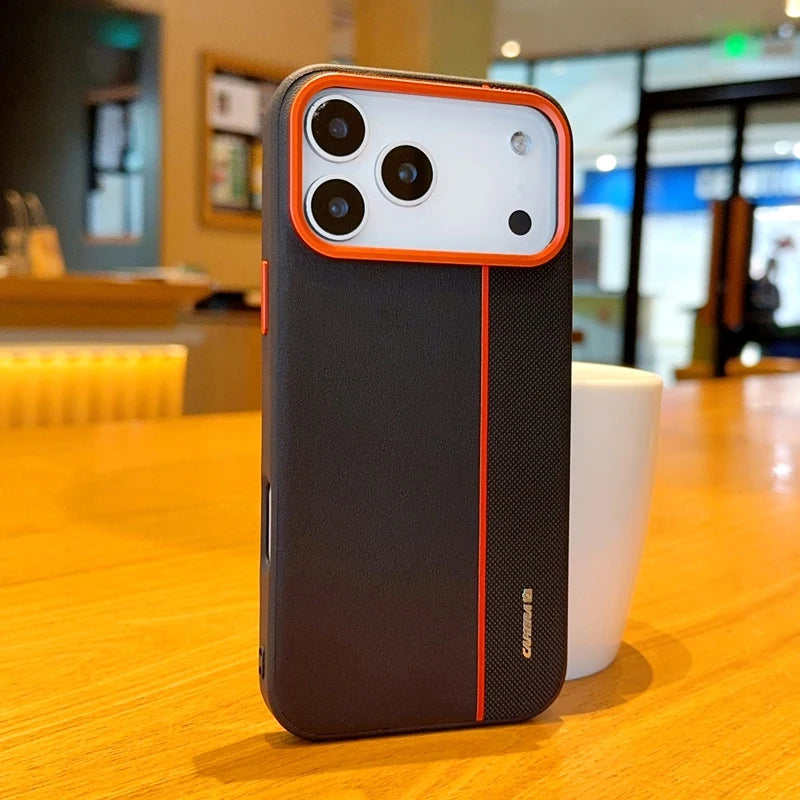 For iPhone 17 Pro Max 17 Air Case Luxury PU Leather Colored Splicing Ultra-thin Protective Cover capa for iPhone17 Pro Max