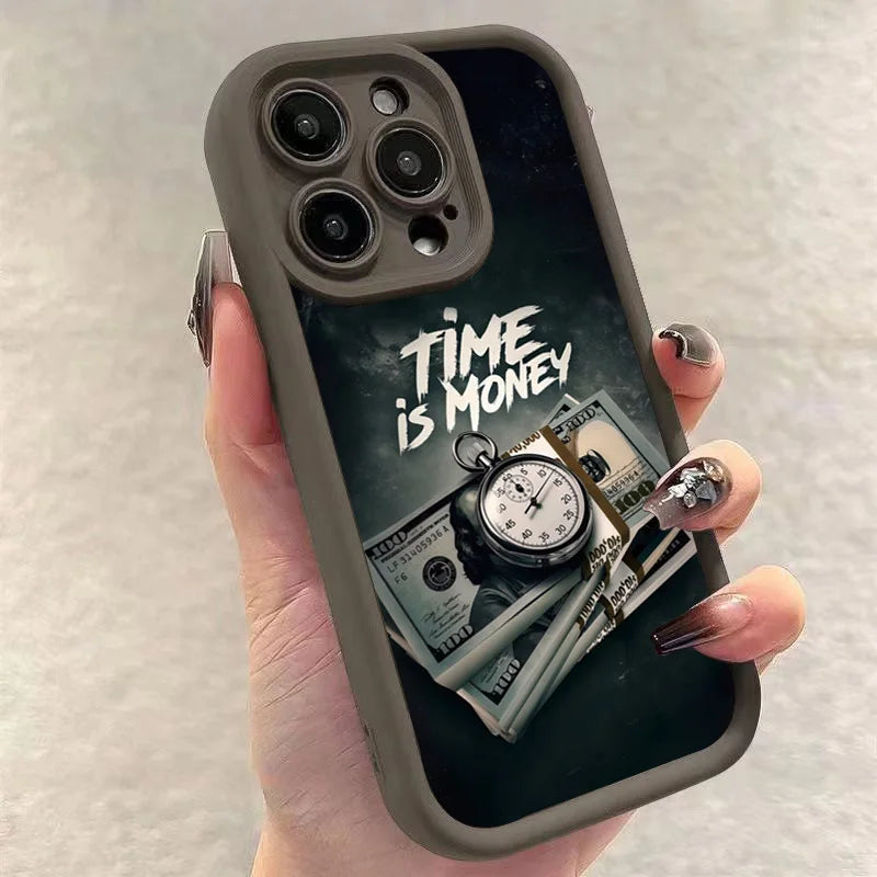 Time is Money Printed Soft Cover For iPhone