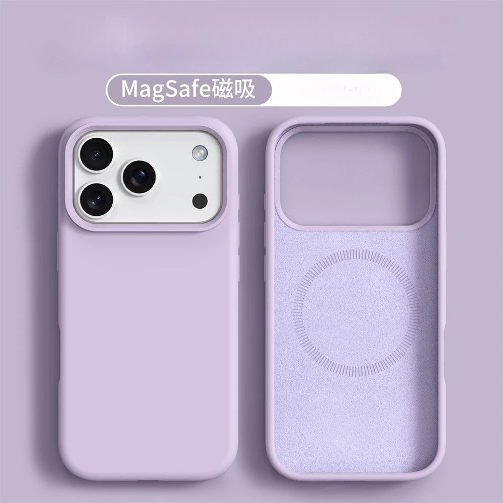 Liquid Silicone Magnetic for MagSafe Phone Case for IPhone 17 16 Pro Max 17 Ari Solid Color Skin Protection Soft Back Cover