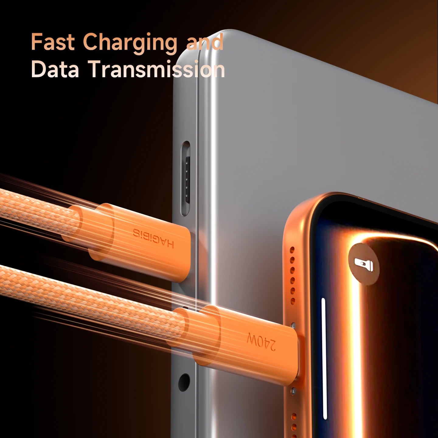 Hagibis USB C to USB C Cable Type-C 240W Fast Charging Cord Wedge Plug PD3.1 Charger Cable for iPhone 17 Pro Max Tablet Carplay