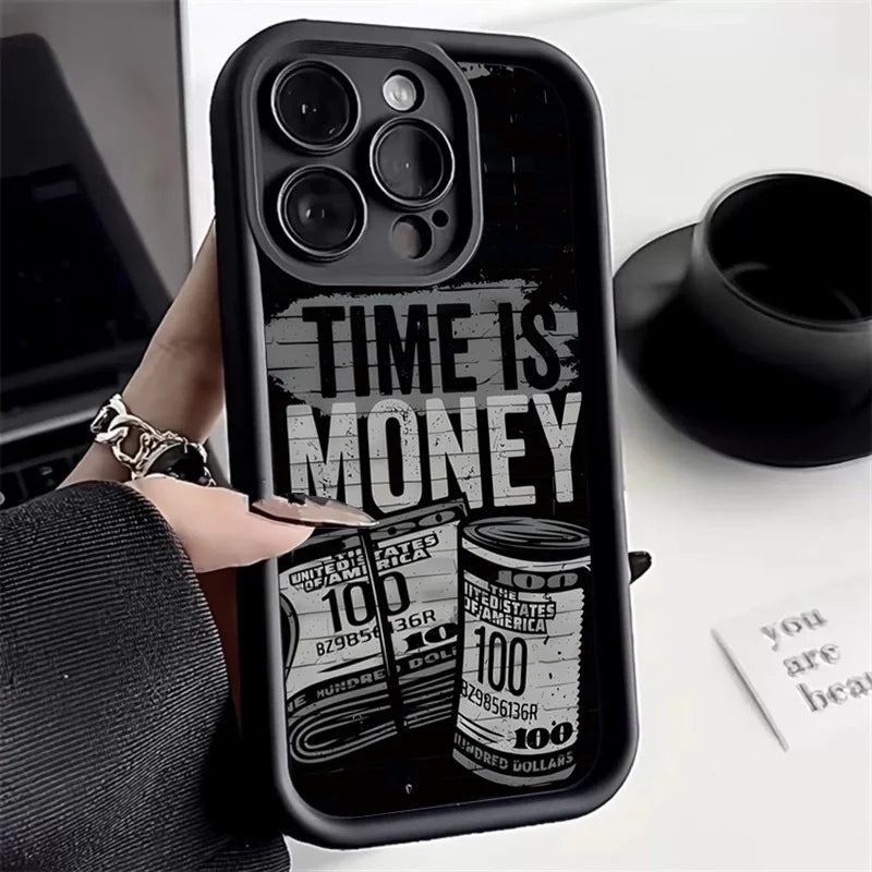 Time is Money Printed Soft Cover For iPhone