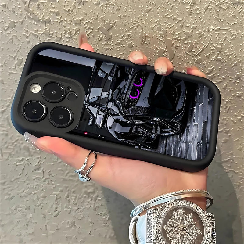 Fashion Black Sports Car Silicone Soft Phone Case For iPhone