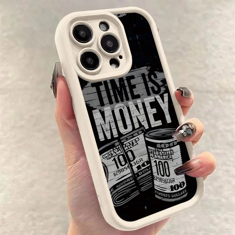 Time is Money Printed Soft Cover For iPhone