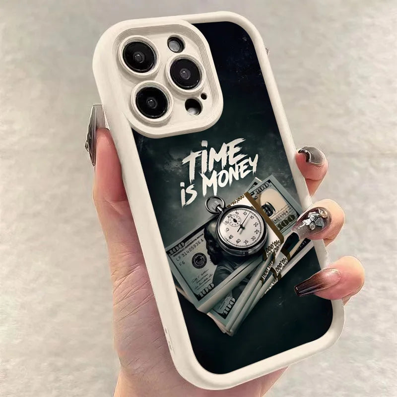 Time is Money Printed Soft Cover For iPhone
