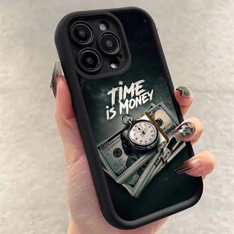 Time is Money Printed Soft Cover For iPhone