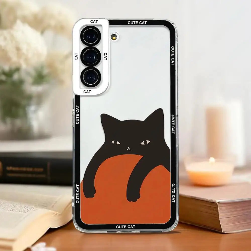 Cut Cartoon Cat Phone Case For Samsung Galaxy