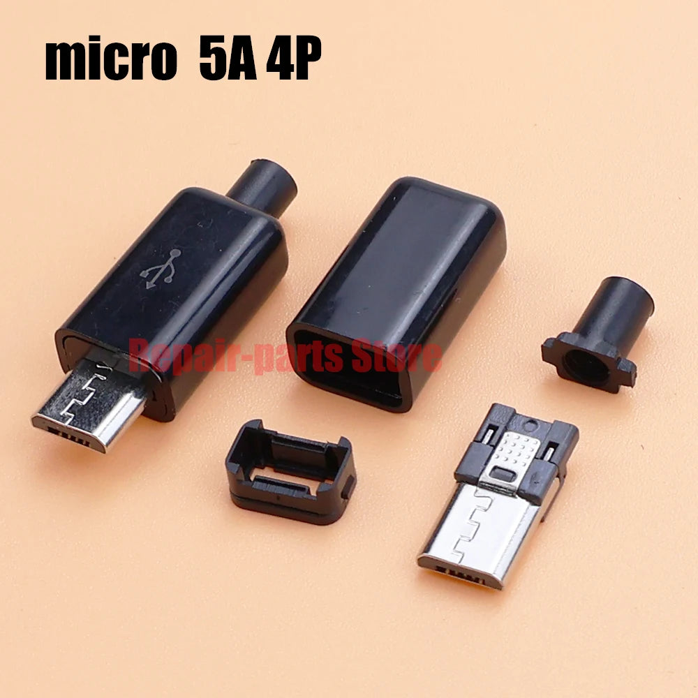 Type-C Mirco USB 3.1 5A Connector Male Jack Tail Plug Adapter Shell For Phone Fast Charging Connect Welding With PCB Board DIY