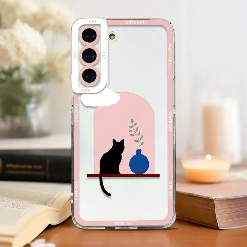 Cut Cartoon Cat Phone Case For Samsung Galaxy