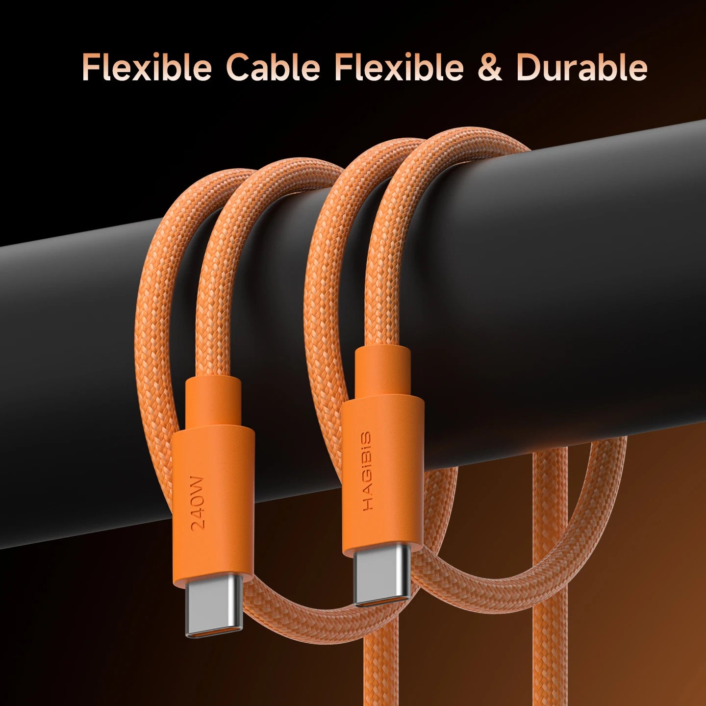 Hagibis USB C to USB C Cable Type-C 240W Fast Charging Cord Wedge Plug PD3.1 Charger Cable for iPhone 17 Pro Max Tablet Carplay