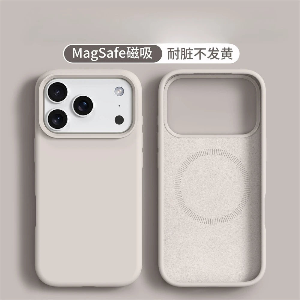Liquid Silicone Magnetic for MagSafe Phone Case for IPhone 17 16 Pro Max 17 Ari Solid Color Skin Protection Soft Back Cover