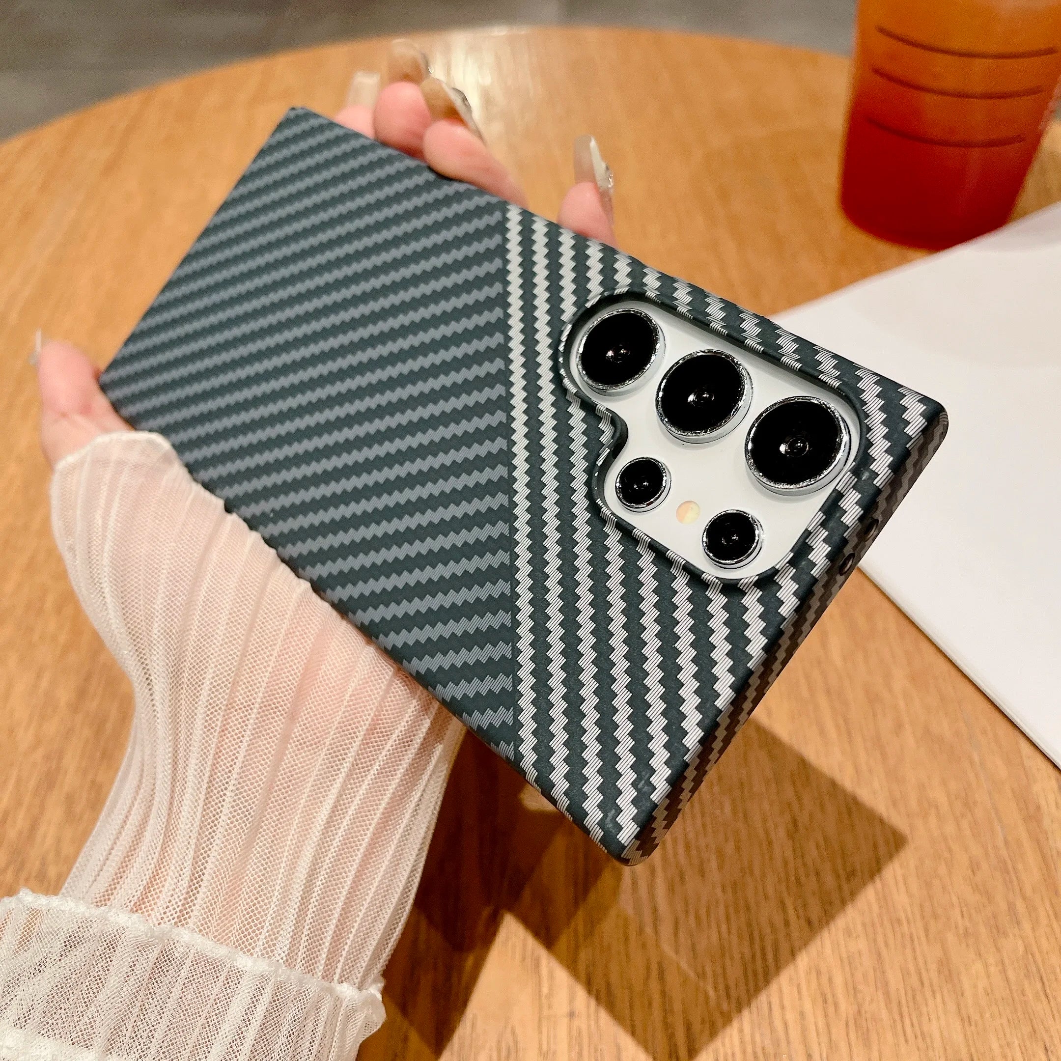 For Magsafe Magnetic Carbon Fiber Case For Samsung