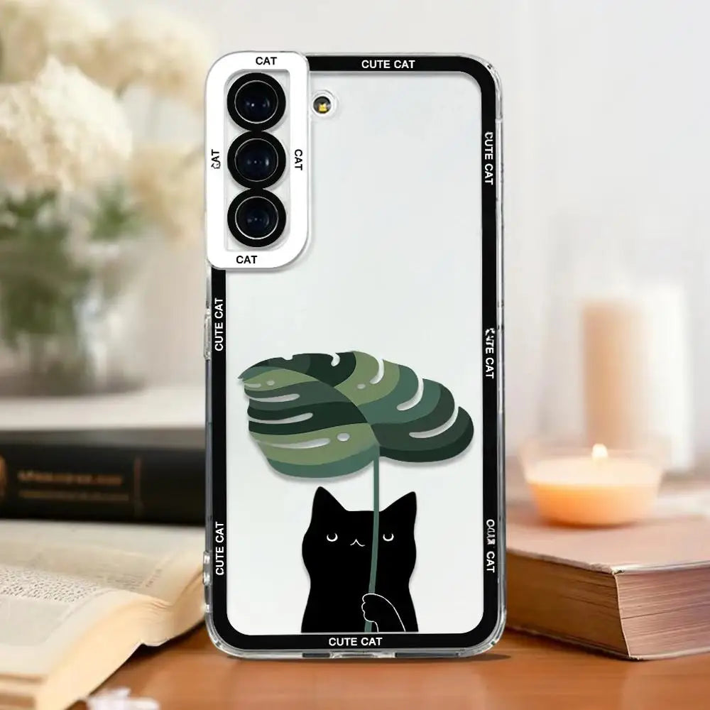 Cut Cartoon Cat Phone Case For Samsung Galaxy