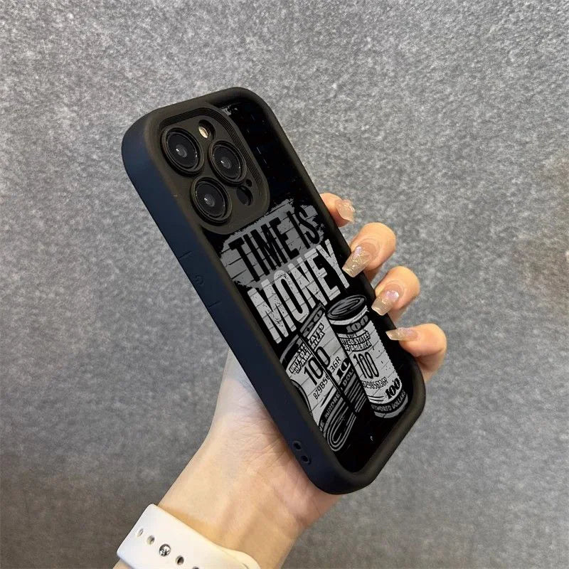 Time is Money Printed Soft Cover For iPhone