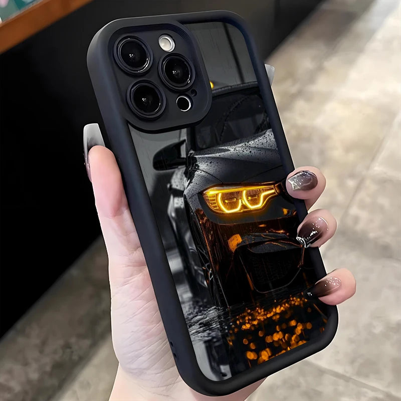 Fashion Black Sports Car Silicone Soft Phone Case For iPhone