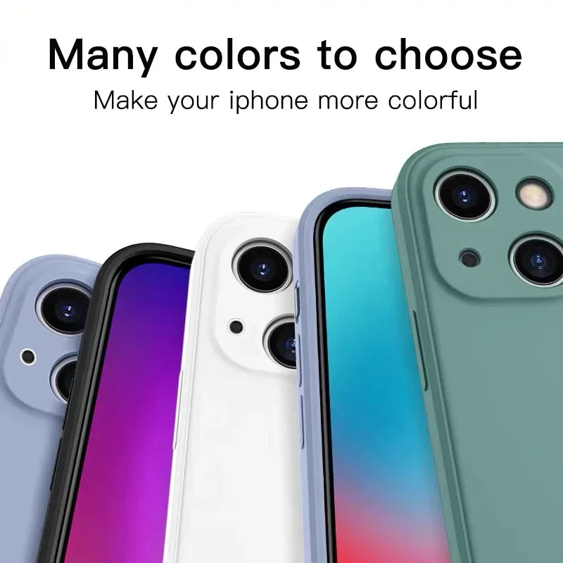 Original Liquid Silicone Phone Case For iPhone 17 16 15 14 13 11 12 15 Pro Max Mini X XR XS 7 8 Shockproof Back Cover