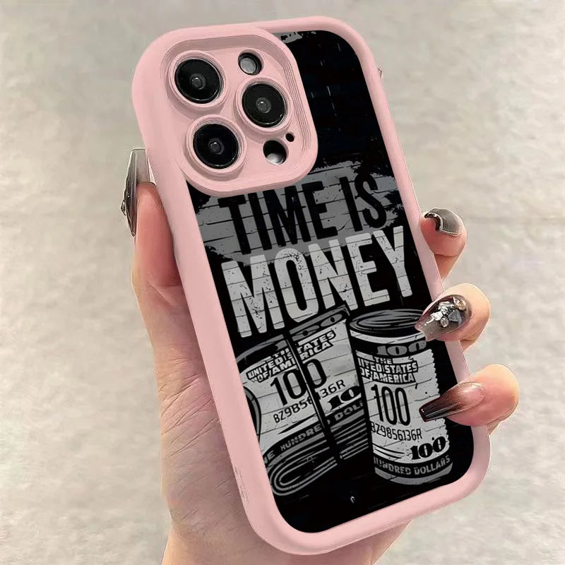 Time is Money Printed Soft Cover For iPhone