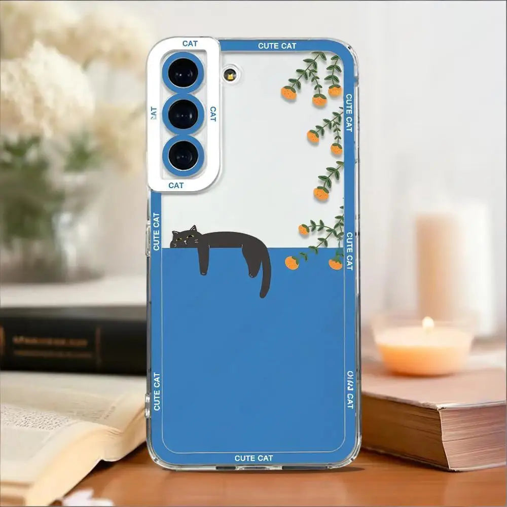 Cut Cartoon Cat Phone Case For Samsung Galaxy