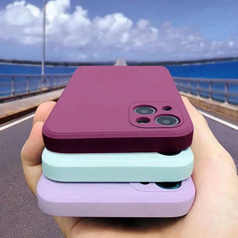 Original Liquid Silicone Phone Case For iPhone 17 16 15 14 13 11 12 15 Pro Max Mini X XR XS 7 8 Shockproof Back Cover