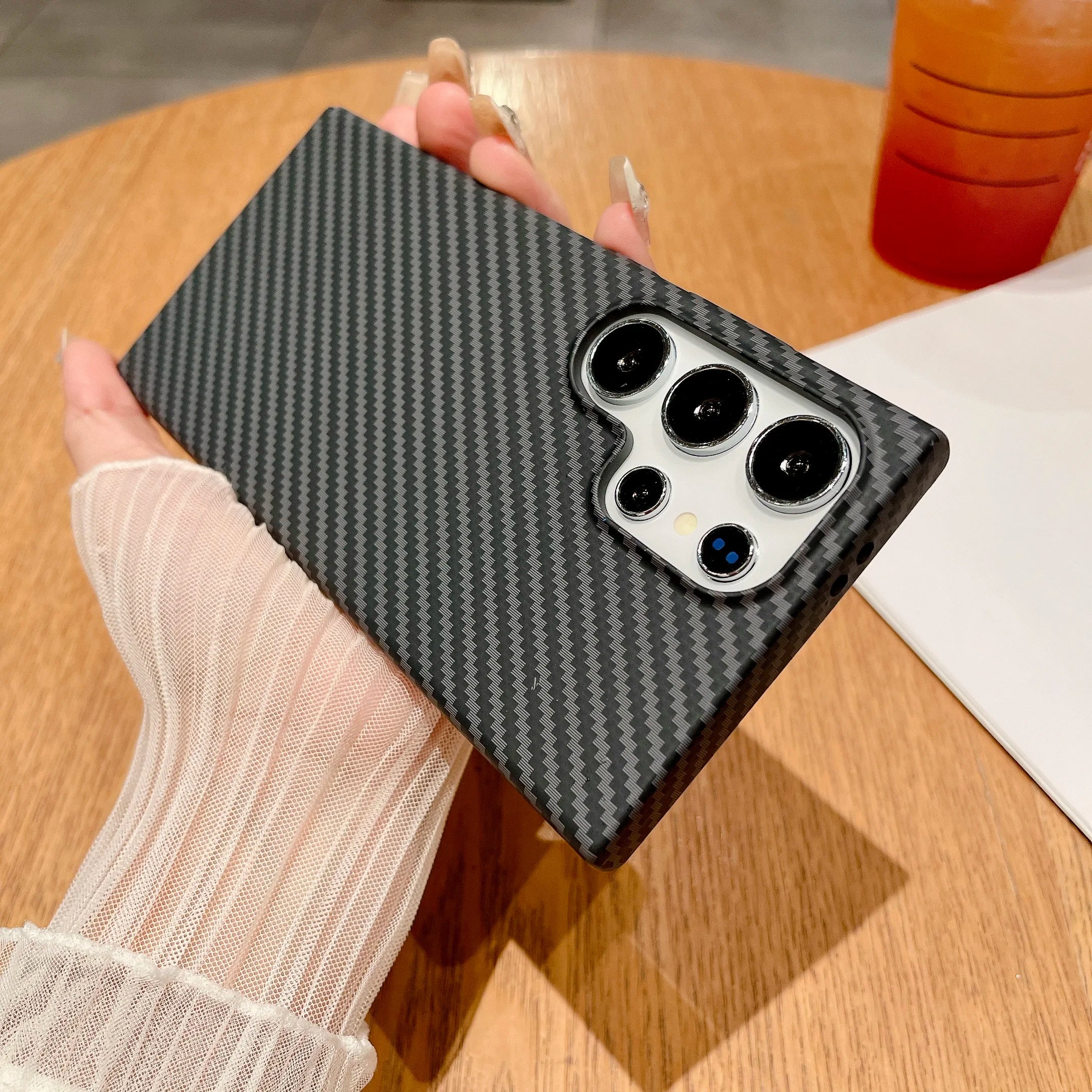 For Magsafe Magnetic Carbon Fiber Case For Samsung
