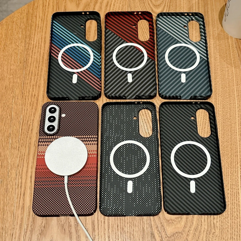 For Magsafe Magnetic Carbon Fiber Case For Samsung