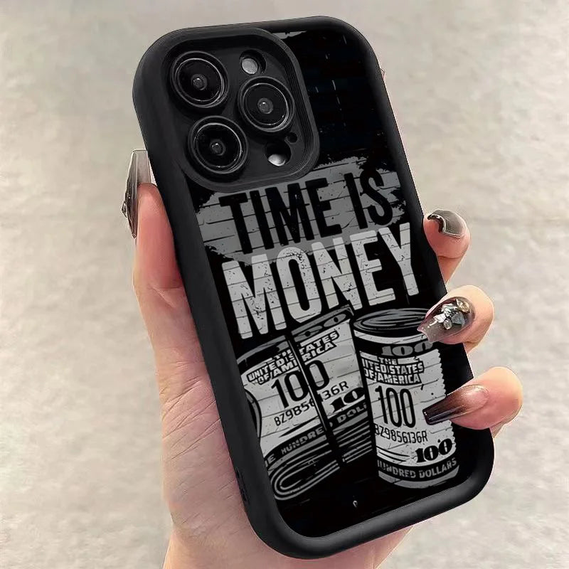 Time is Money Printed Soft Cover For iPhone