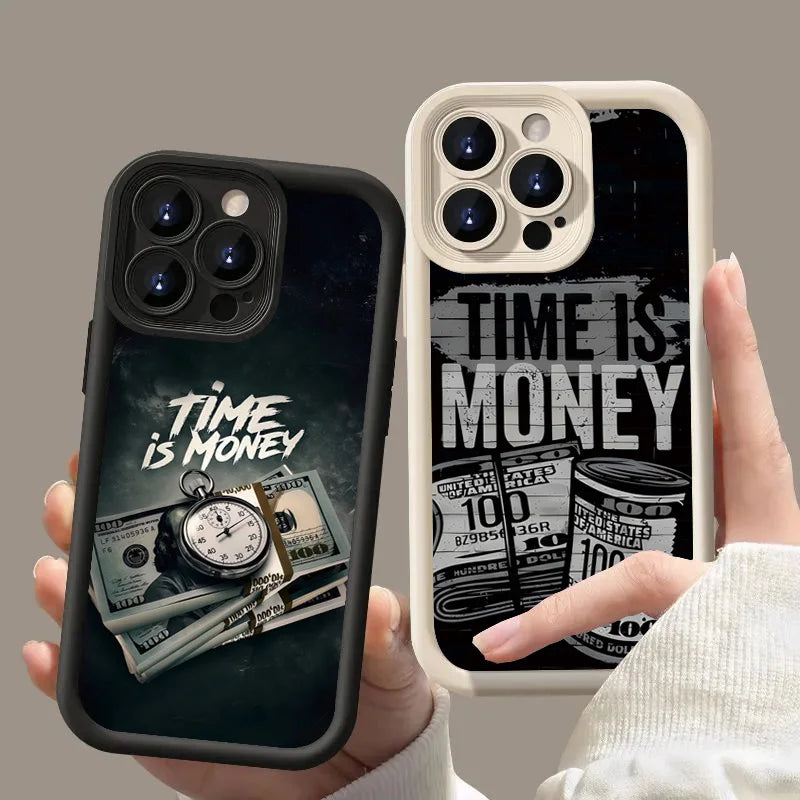 Time is Money Printed Soft Cover For iPhone