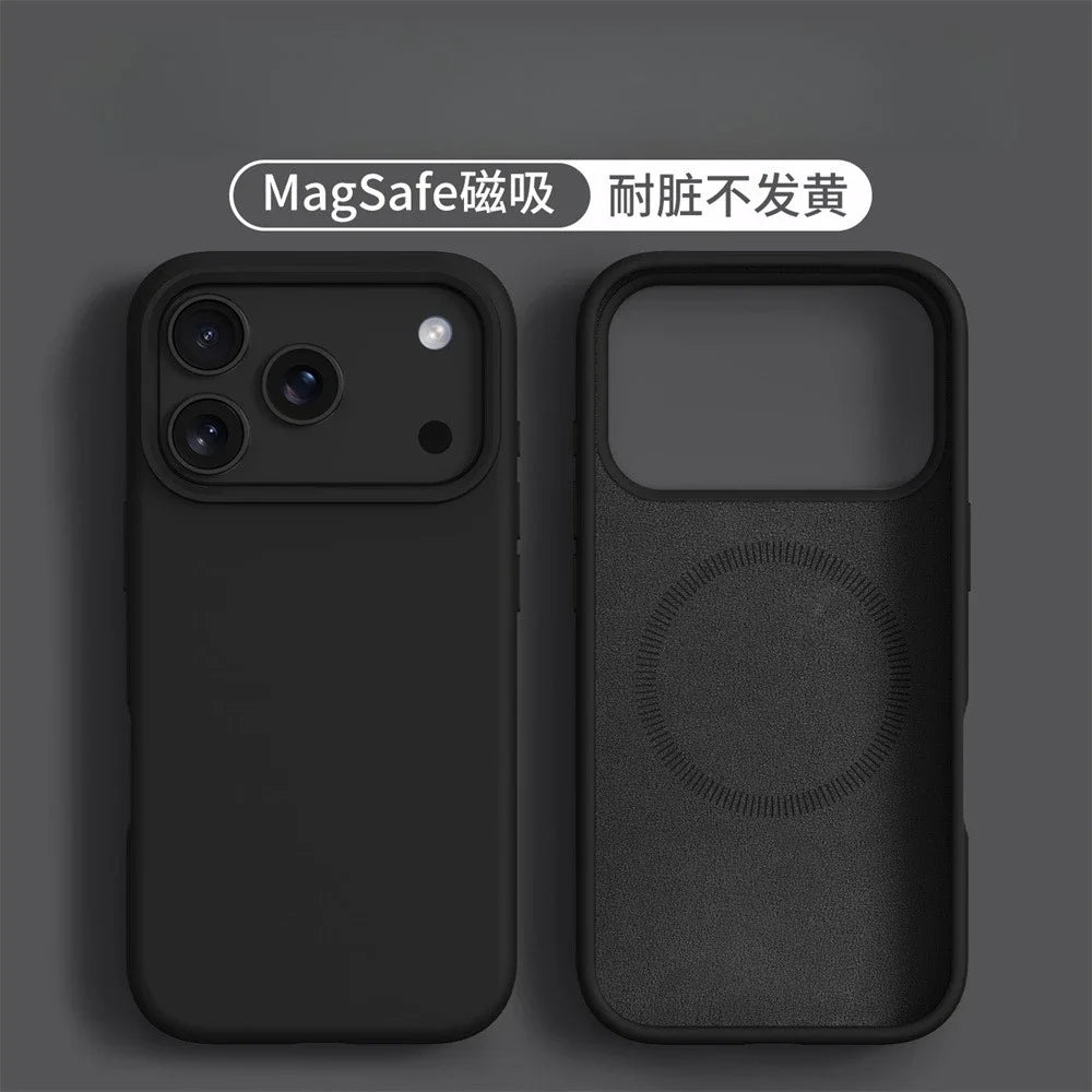 Liquid Silicone Magnetic for MagSafe Phone Case for IPhone 17 16 Pro Max 17 Ari Solid Color Skin Protection Soft Back Cover