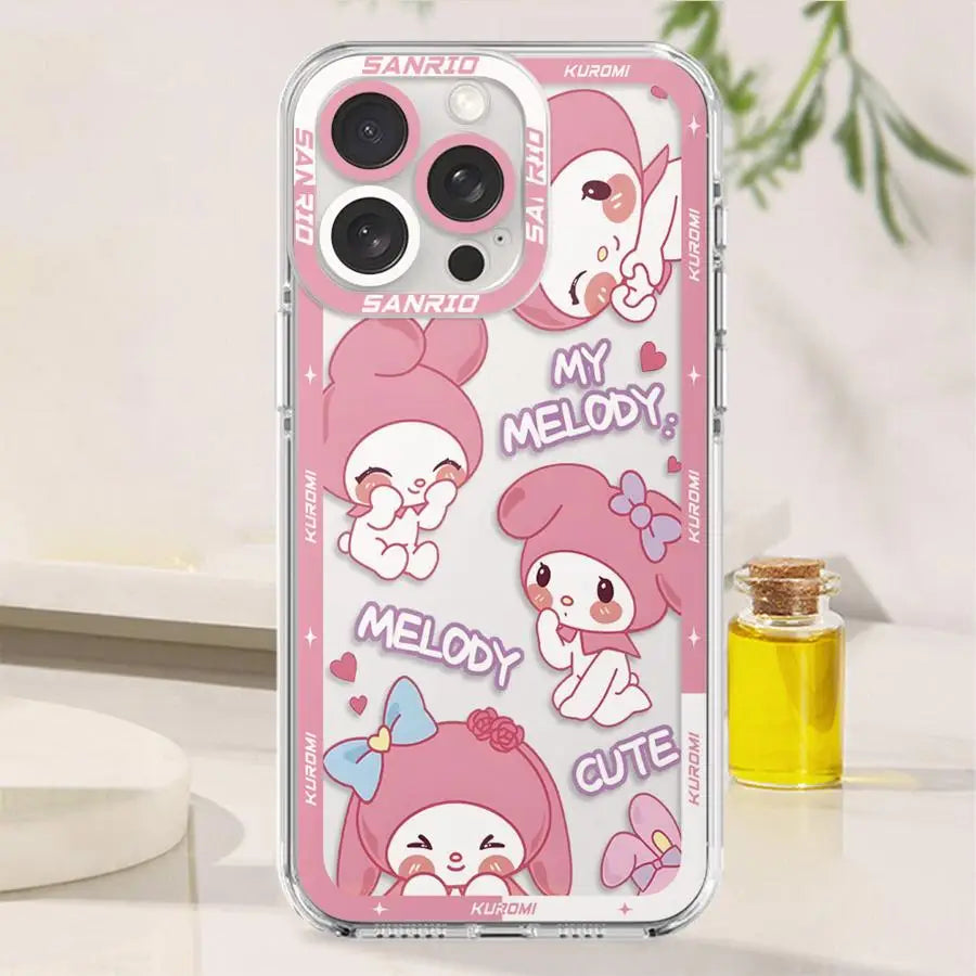 Case for iPhone 17 Pro Max 11 6 6S 7 8 SE 12 16 Plus 15 14 Air 13 Mini X XS XR Clear Phone Cover My Melody Kuromi