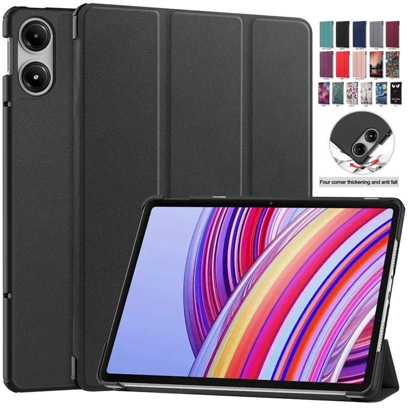 For Xiaomi Redmi Pad Pro 2024 Folding Flip Stand Case Funda for Red Mi Pad Pro 12.1 POCO Pad 12 1 Tablet Cover with Auto Sleep