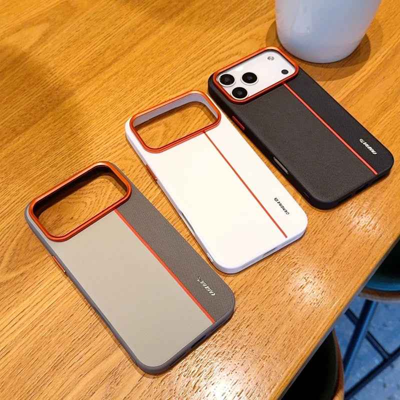 For iPhone 17 Pro Max 17 Air Case Luxury PU Leather Colored Splicing Ultra-thin Protective Cover capa for iPhone17 Pro Max