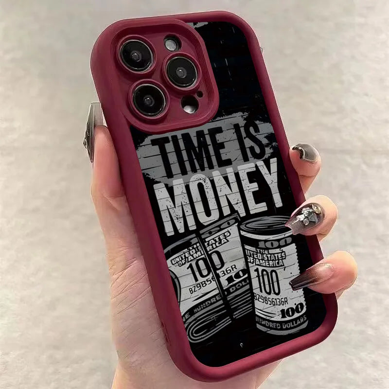Time is Money Printed Soft Cover For iPhone