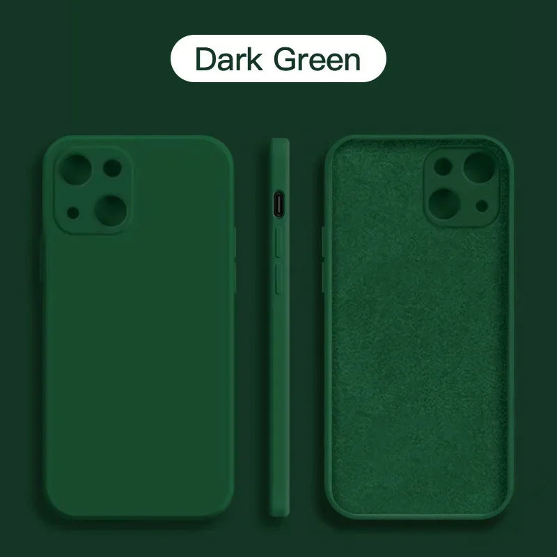 Original Liquid Silicone Phone Case For iPhone 17 16 15 14 13 11 12 15 Pro Max Mini X XR XS 7 8 Shockproof Back Cover