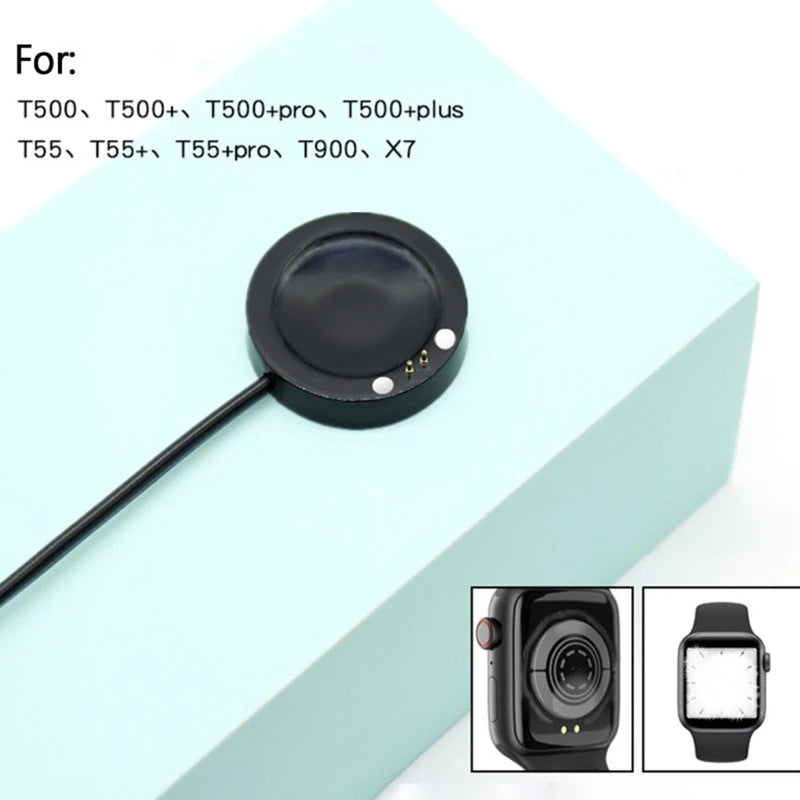 Smart Watch Power Adapter Charger Cradle USB Fast Charging Cable For T55/ T55+Pro /T500 Pro /T500 Plus /T500 Smartwatch Charger