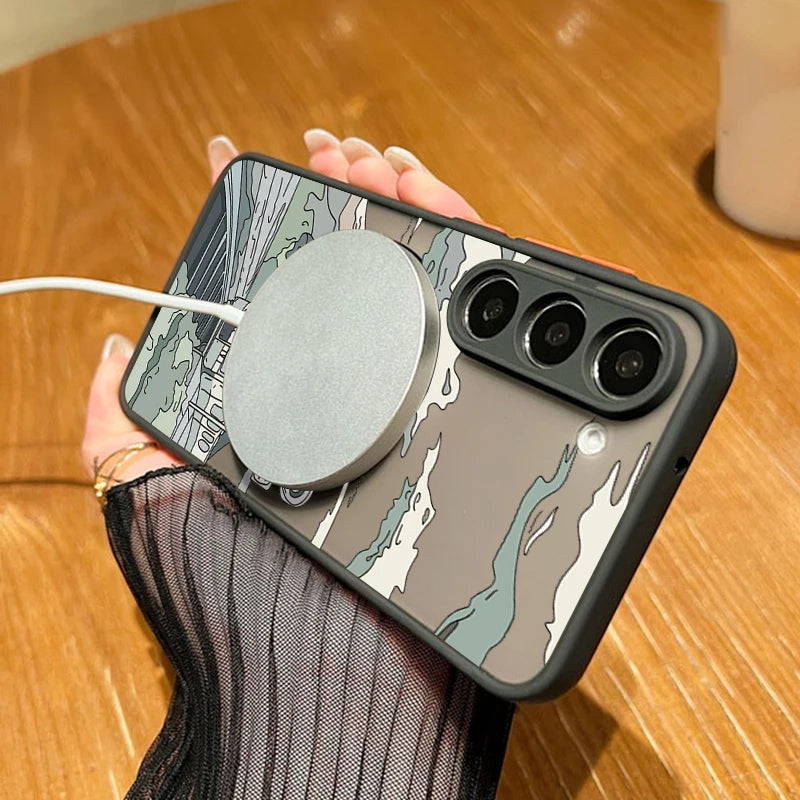 Magnetic For Magsafe Anime Town Case For Samsung Galaxy