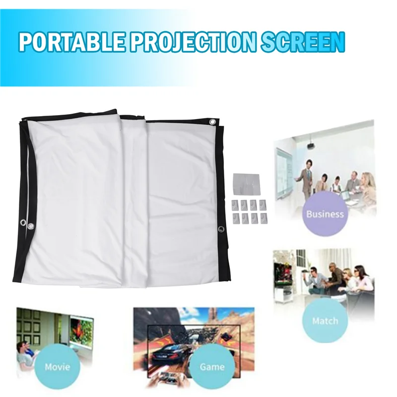 New Tech Projector Screen For Home Theater HD White Foldable Anti-Crease