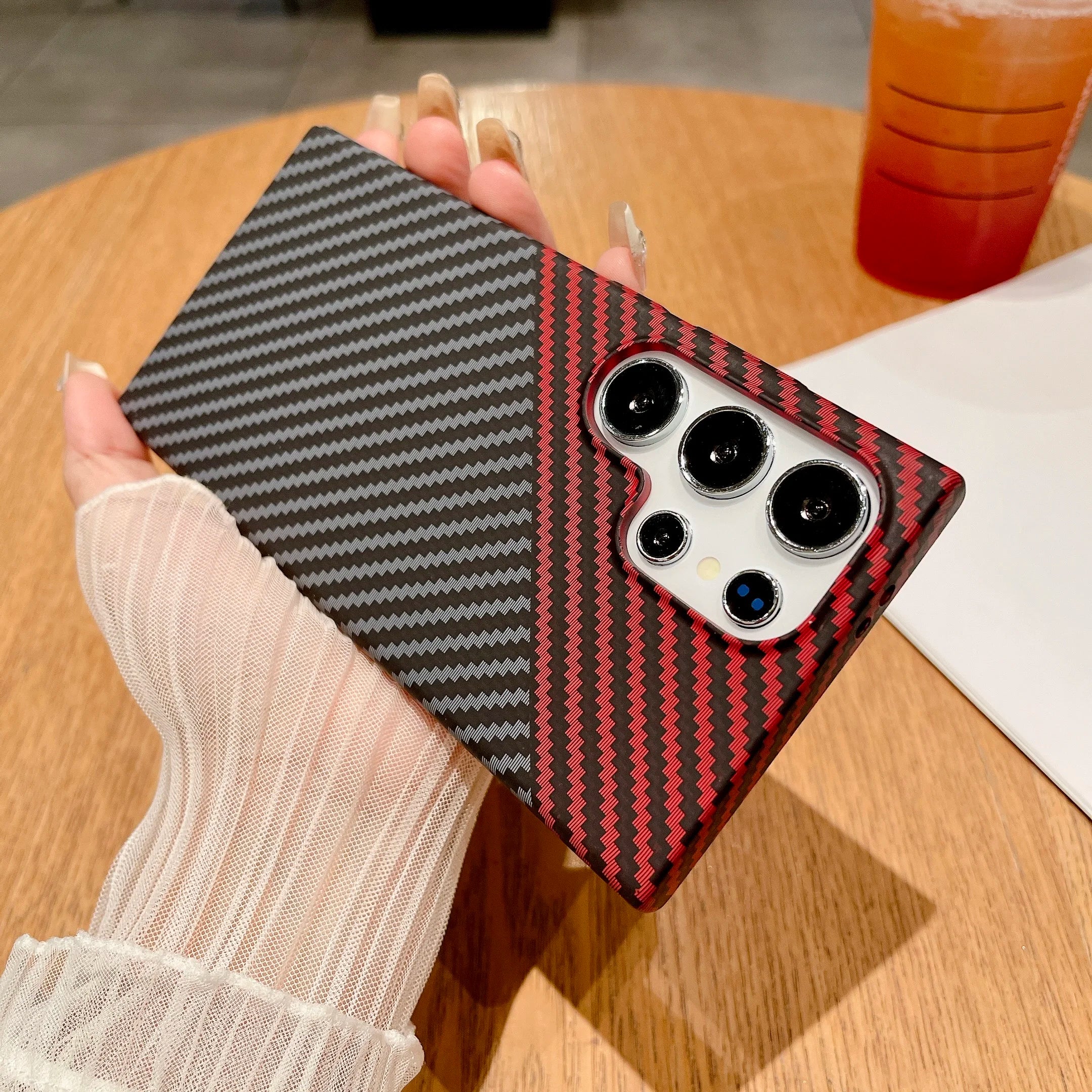 For Magsafe Magnetic Carbon Fiber Case For Samsung